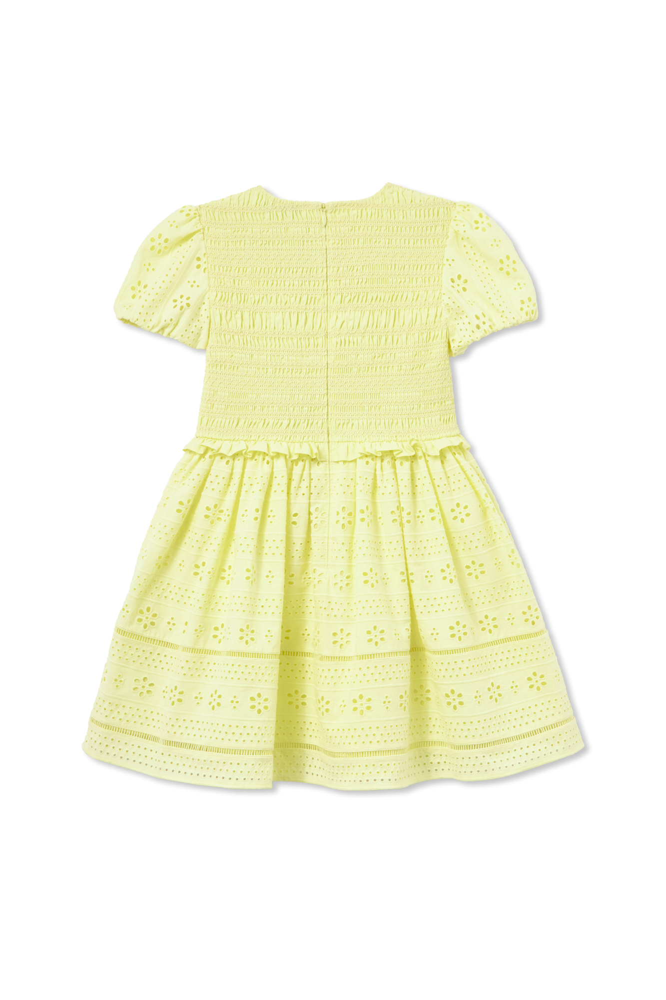 Dress With Openwork Trim, Unisex, Yellow