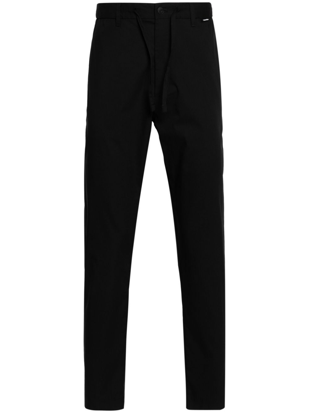 Logo-patch tapered trousers - Black