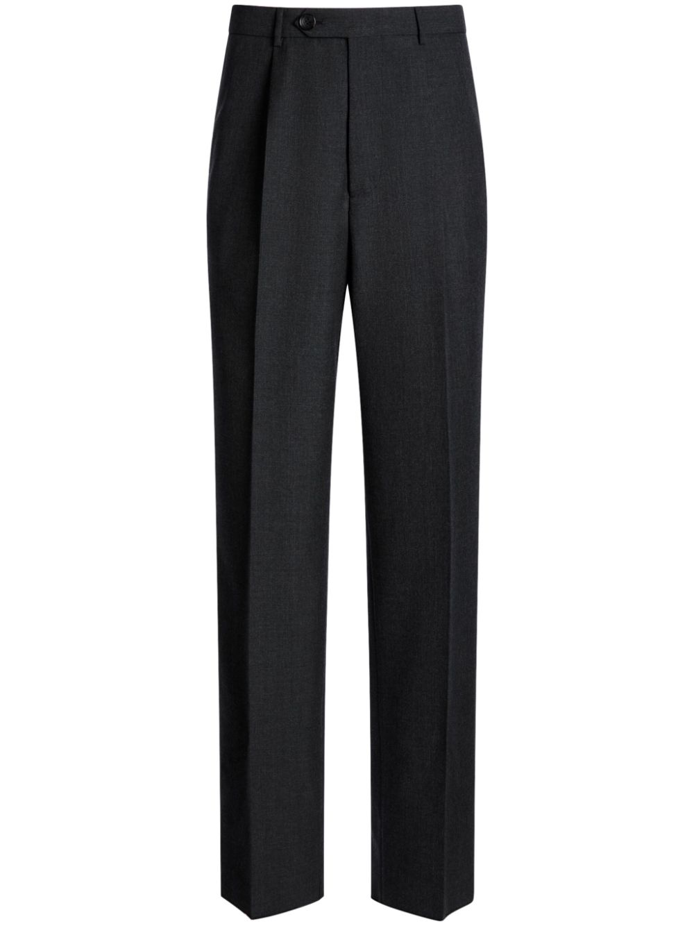 Pleated wool chino trousers - Grey