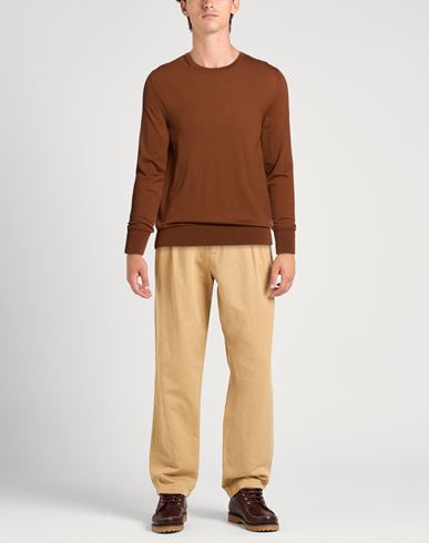 Man Sweater Camel Size XL Wool