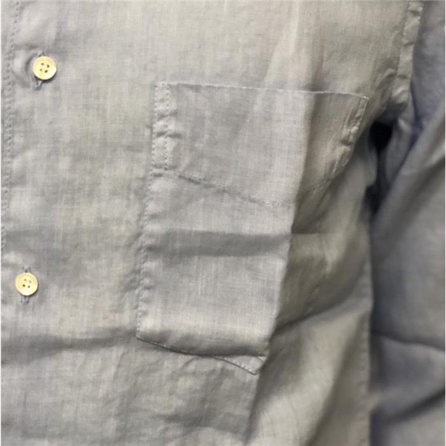 Linen shirt with patch pocket