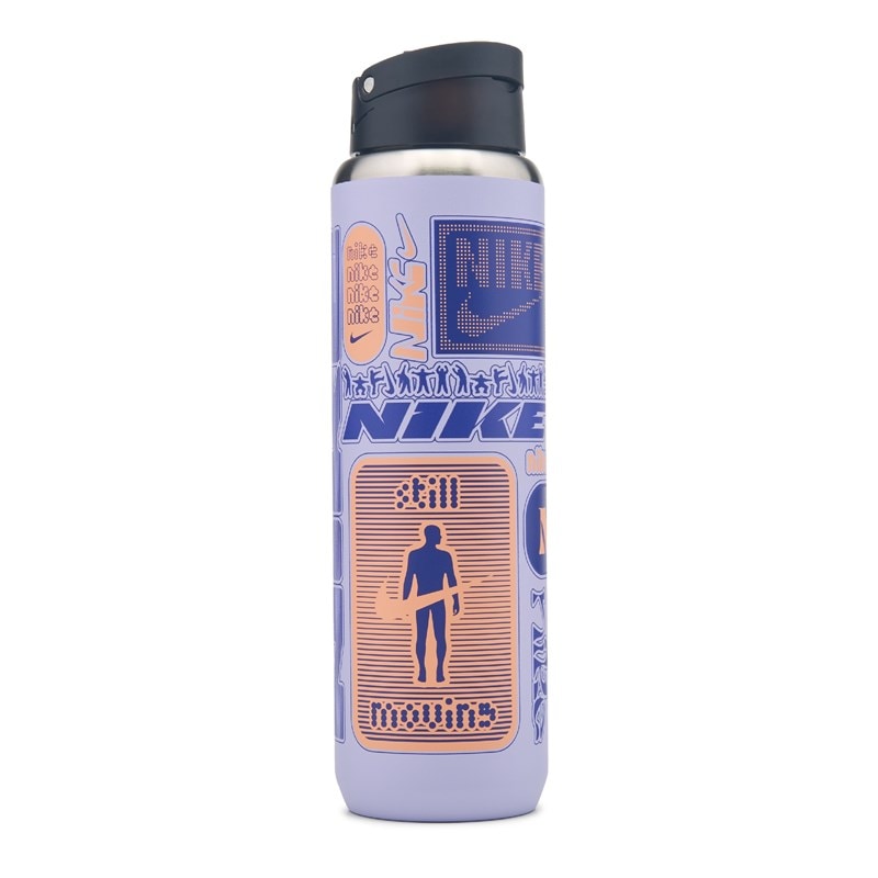 Stainless Steel Recharge 24 Oz. Straw Water Bottle Shoes (Purple/Black/Apricot)