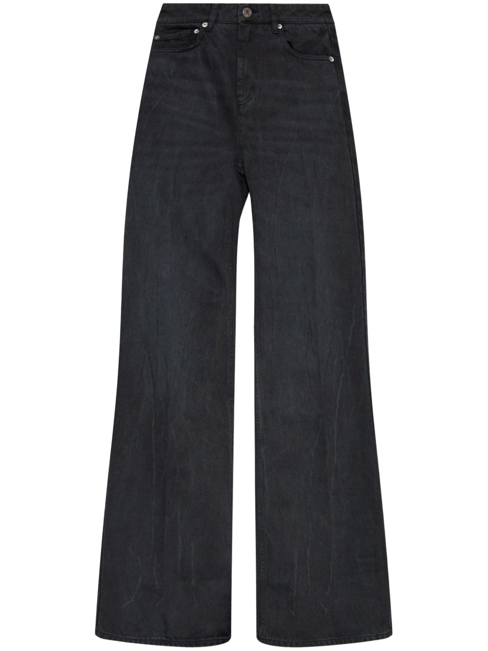 Cotton wide-leg jeans - Black
