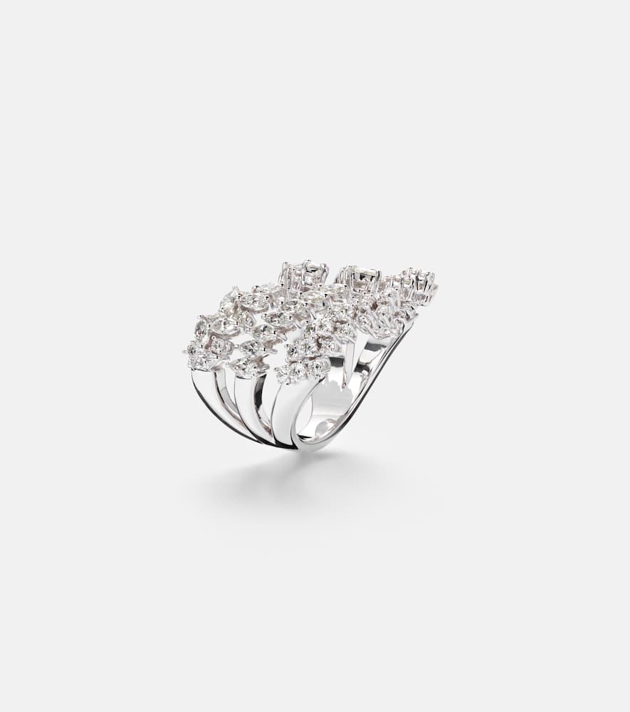 Y-Not 18kt white gold ring with diamonds