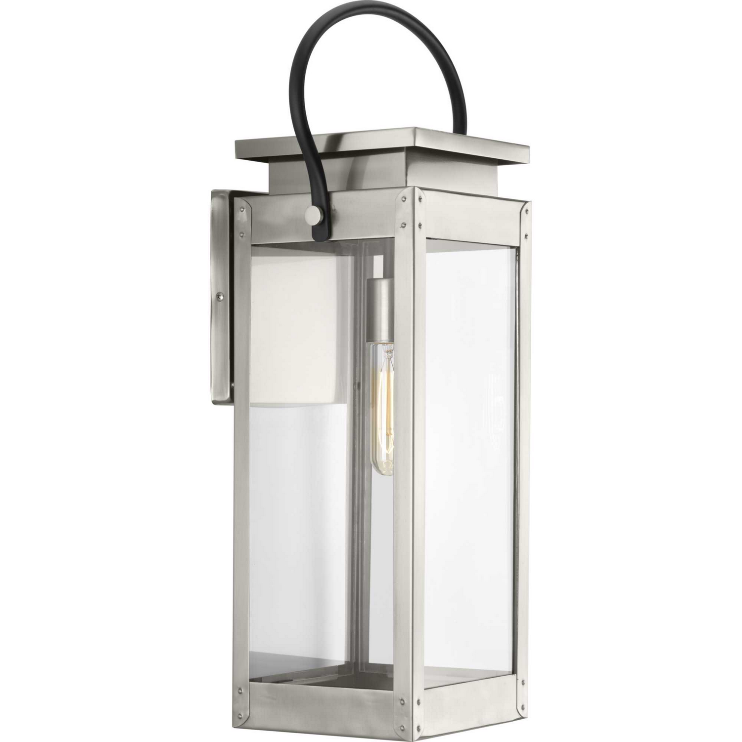 Stainless Steel One Light Wall Lantern from the Union Square Collection