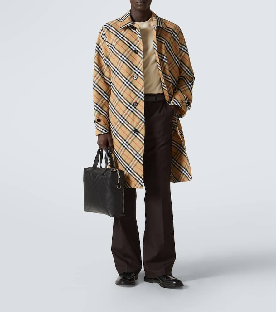 Check cotton car coat