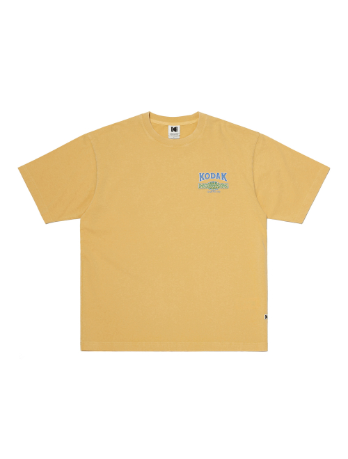 Snow Washing Graphic Short Sleeve T-Shirt YELLOW