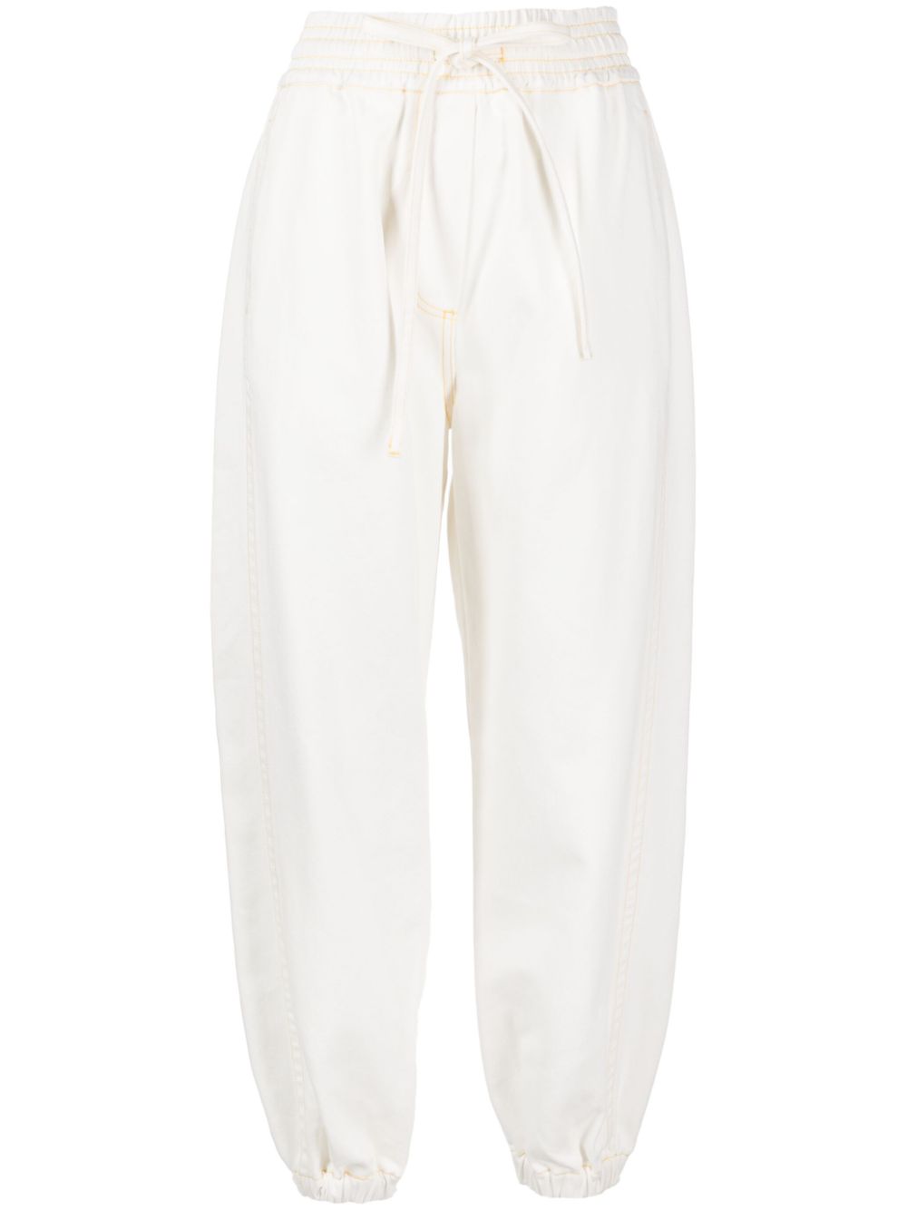 Drawstring boyfriend jeans - White