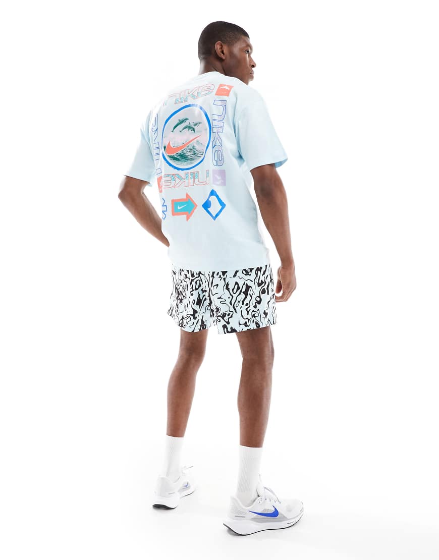 Nike Dolphin backprint T-shirt in light blue