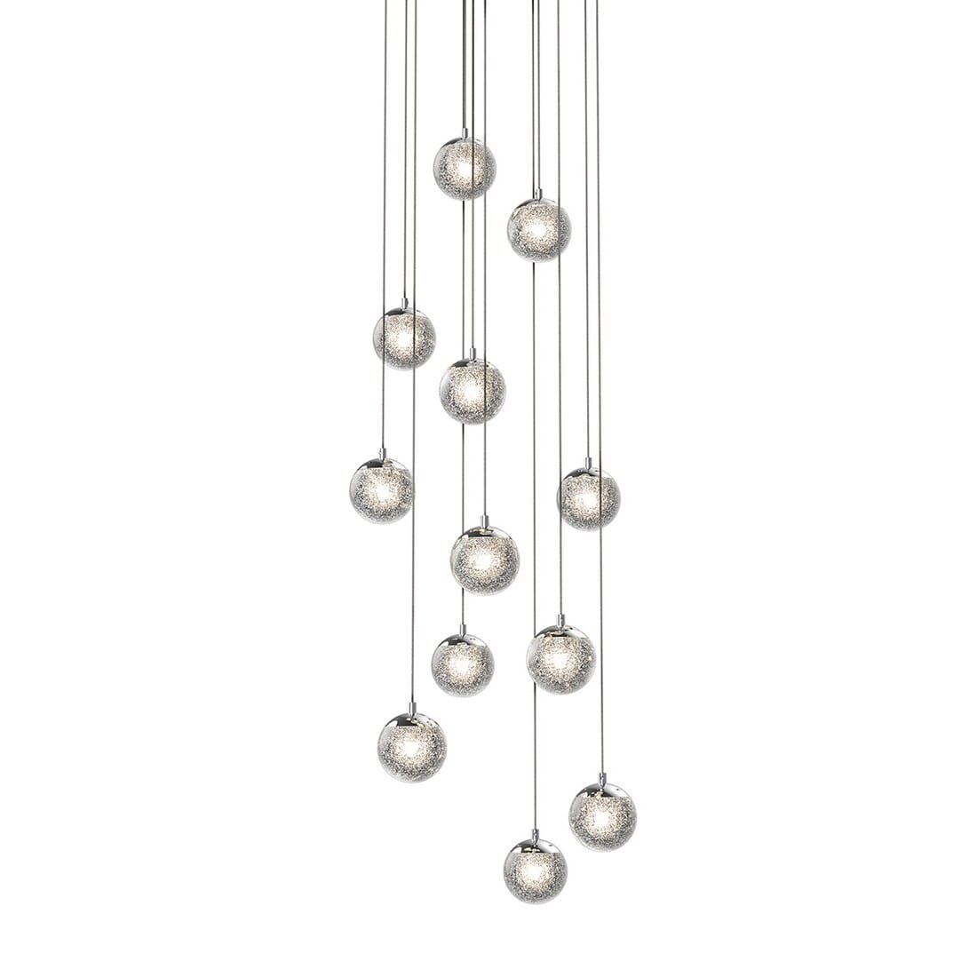 Champagne Bubbles 17.25" 12-Light LED Pendant in Polished Chrome