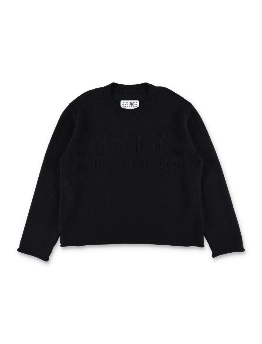 Girls Black Logo Sweater