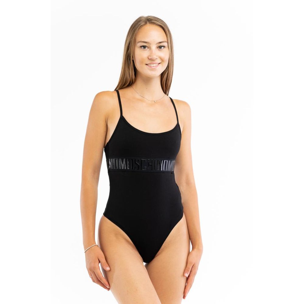 Logo-Trimmed Cotton Bodysuit — Black