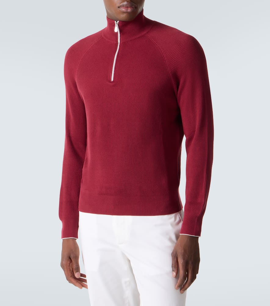 Ribbed-knit cotton sweater