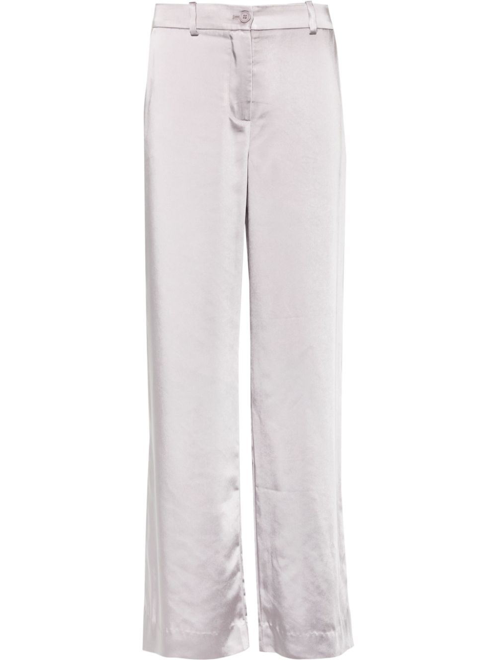 Satin-finish straight-leg trousers - Purple