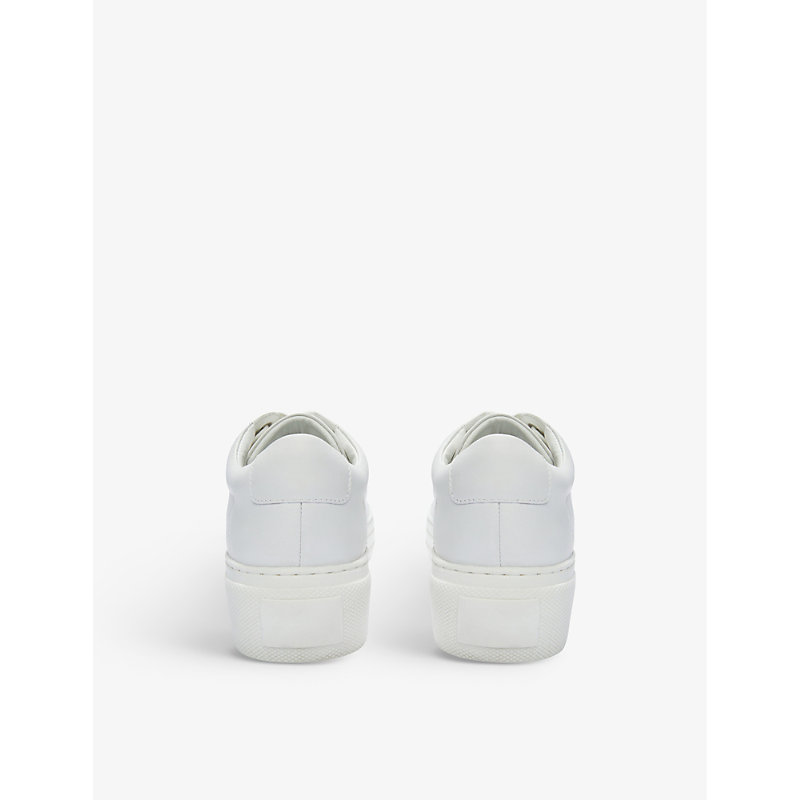 Womens Lace-up Leather Flatform Trainers