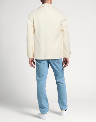 L. b.m. 1911 Man Coat Off white Size 40 Wool, Polyamide