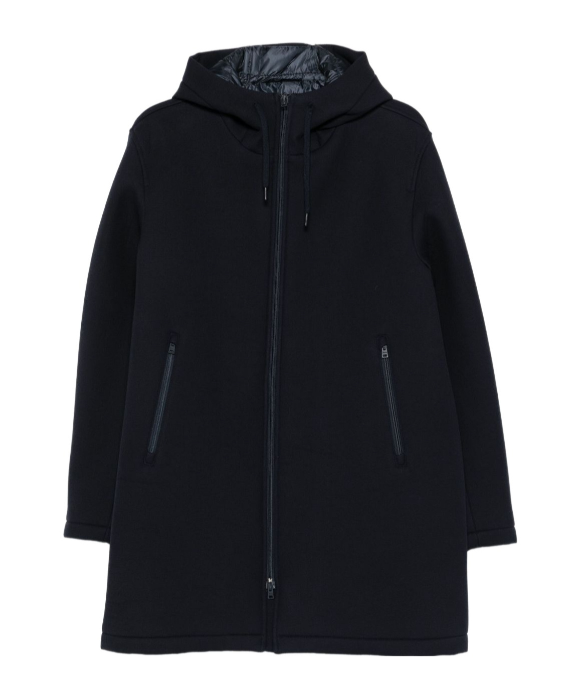 Long Hooded Drawstring Coat