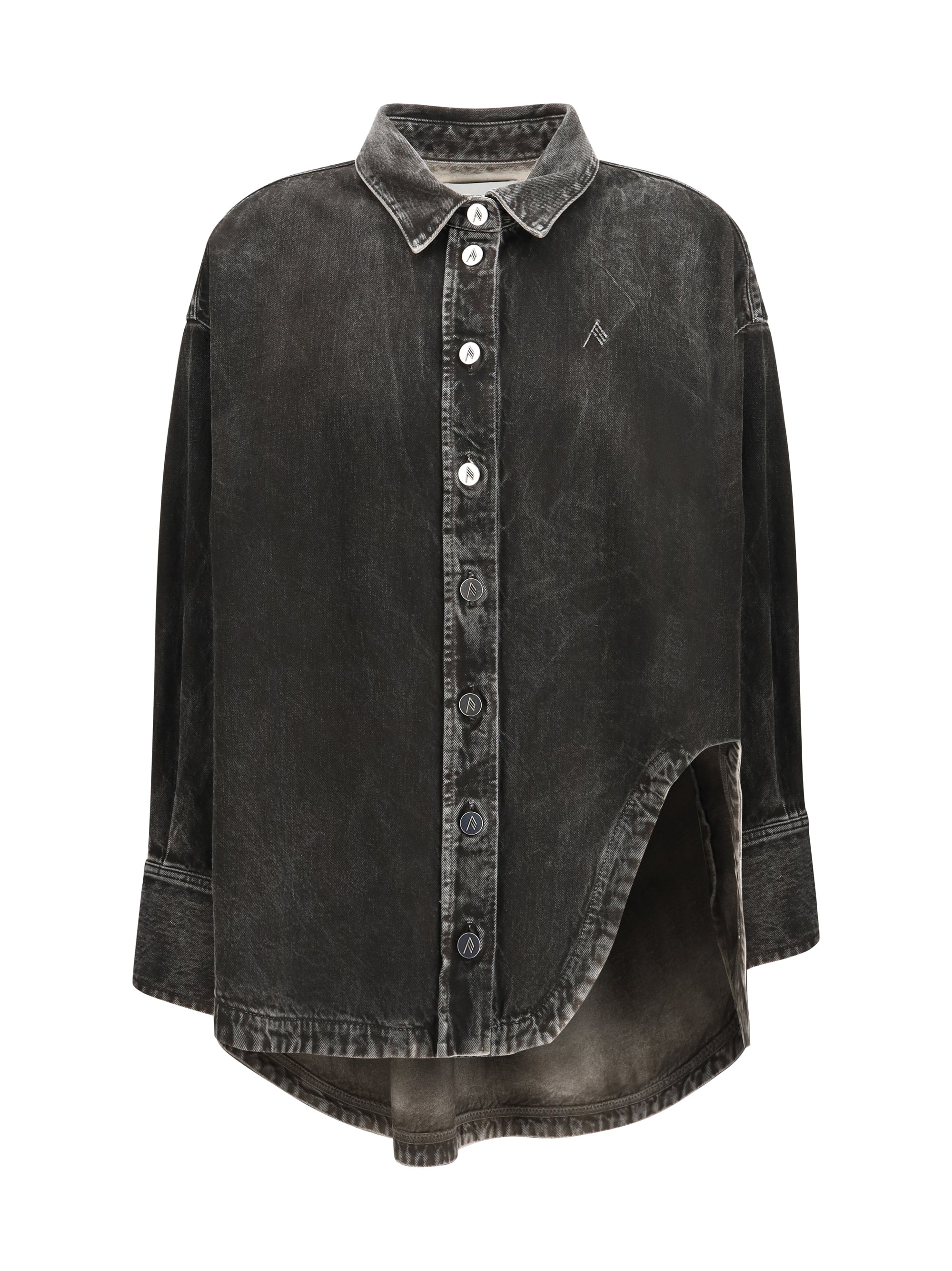 Oversized Denim Shirt — Black
