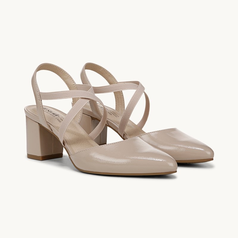 Stride Shoes April Dress Sandal Tender Taupe Faux Leather