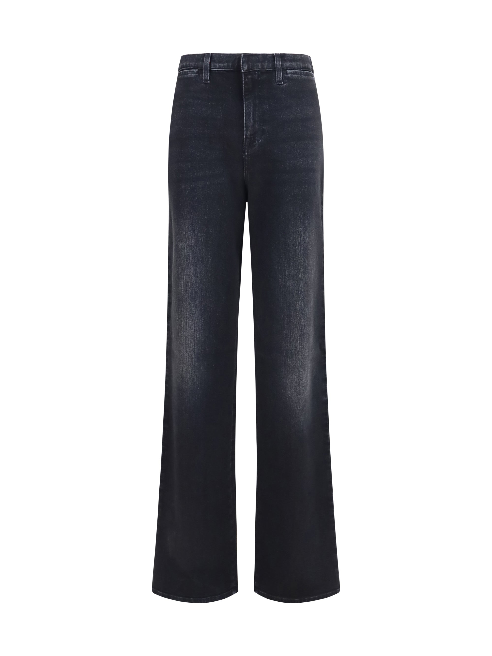 Stretch Cotton with Web Stripe Jeans — Black
