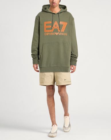 Man Sweatshirt Military green Size 4XL Cotton