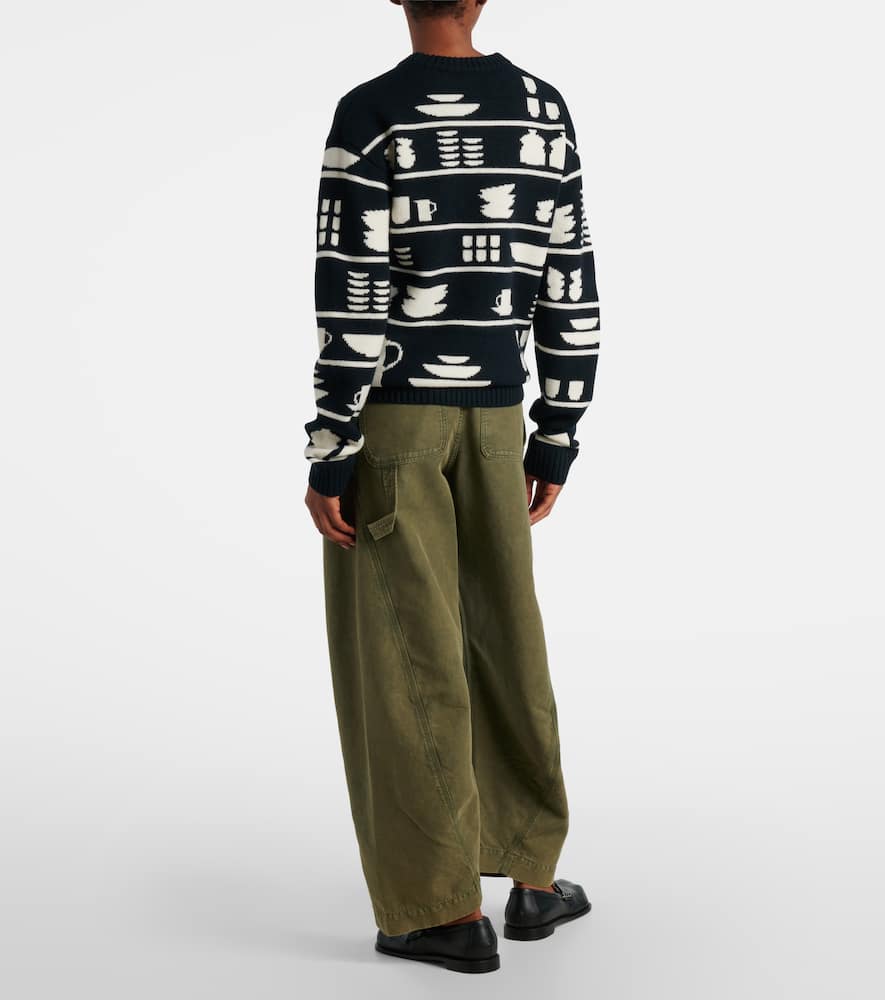 Jacquard wool sweater