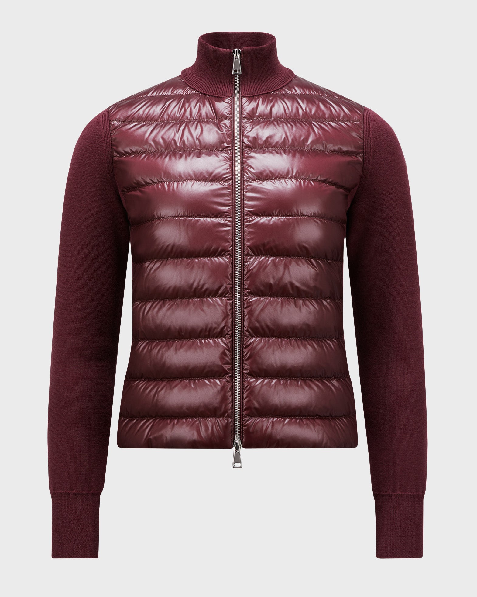Moncler Padded Wool Cardigan Red