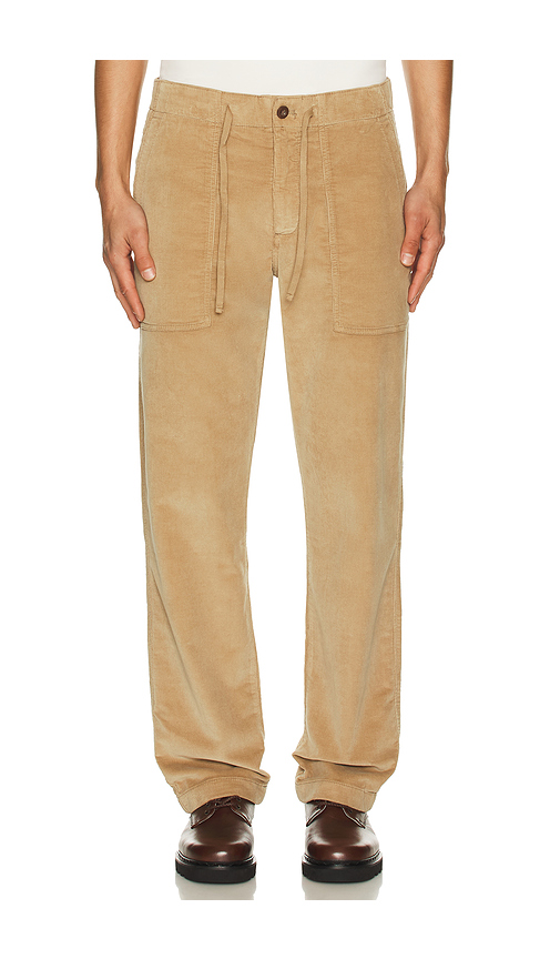 Faherty Stretch Terry Corduroy Utility Pant in Brown. L. Also in S, M, XL/1X