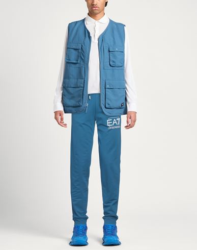 Ea7 Man Pants Pastel blue Size XS Cotton, Elastane