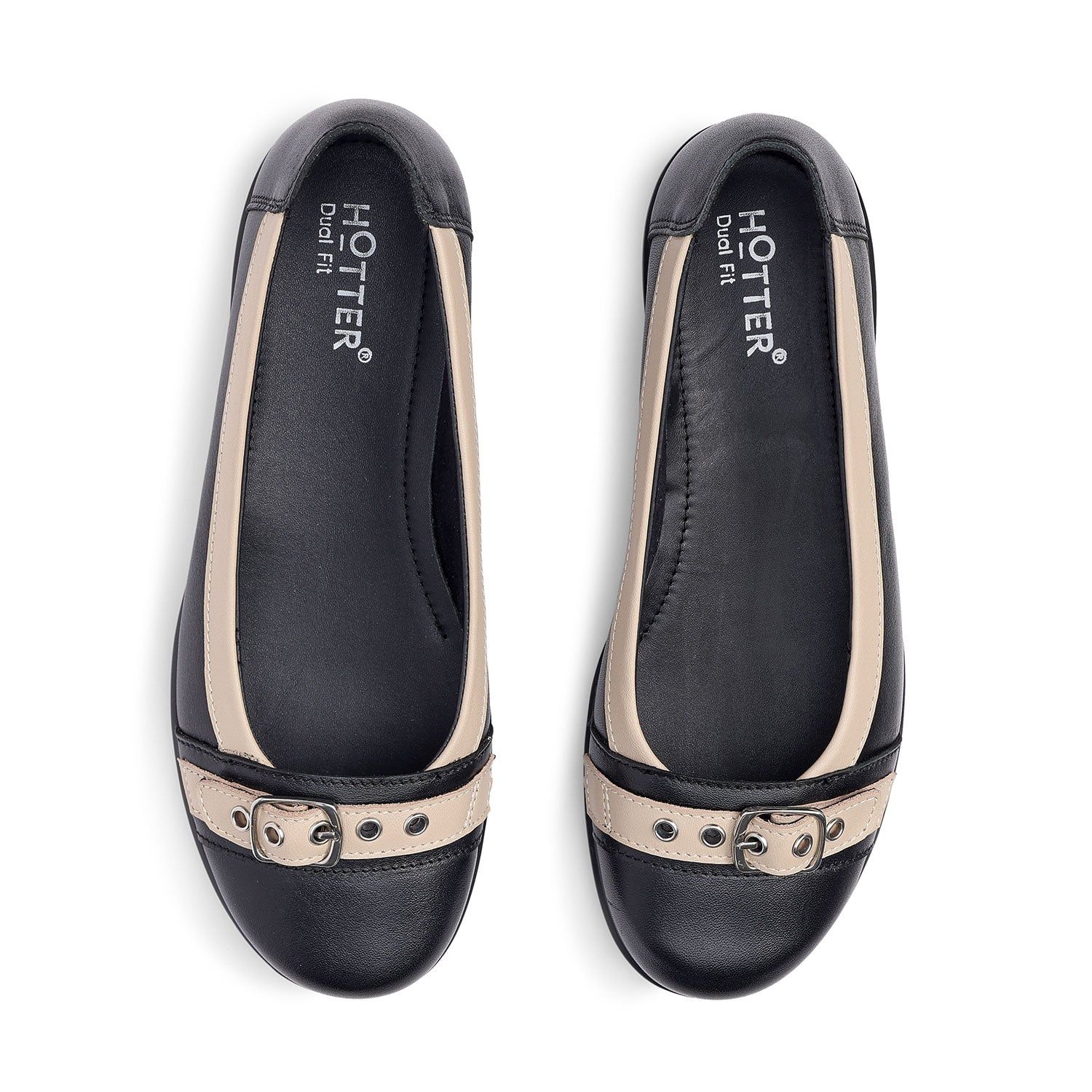 Hotter Wide Fit 'sparrow' Ballerinas In Black