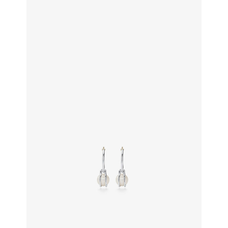 Tiffany HardWear Sterling Silver and Freshwater Pearl Hoop Earrings