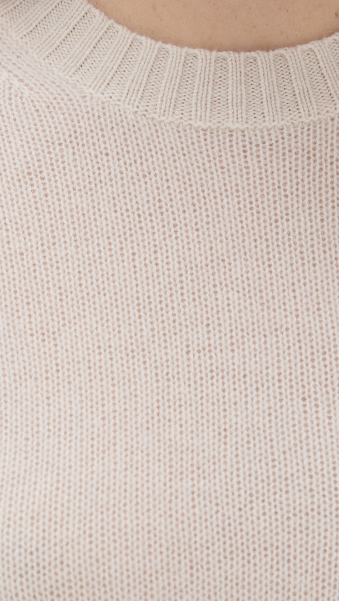 White + Warren Cashmere T-Shirt Sweater Soft White