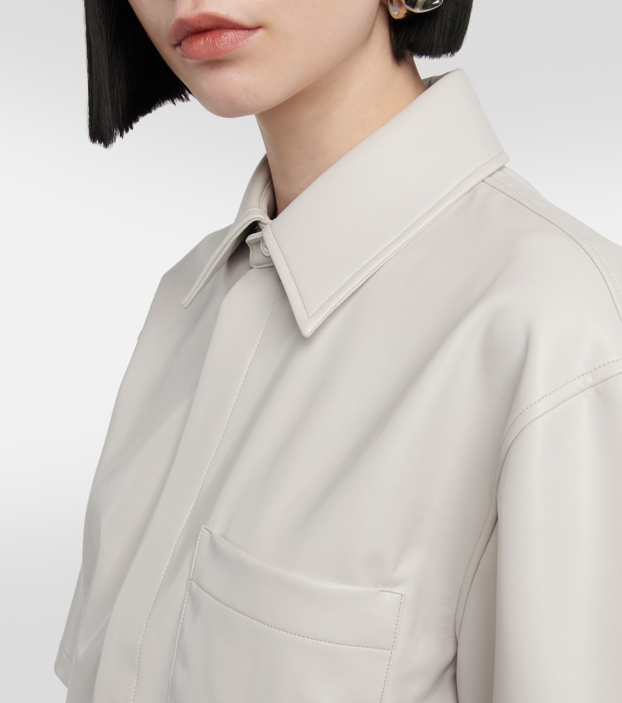 Faux leather overshirt