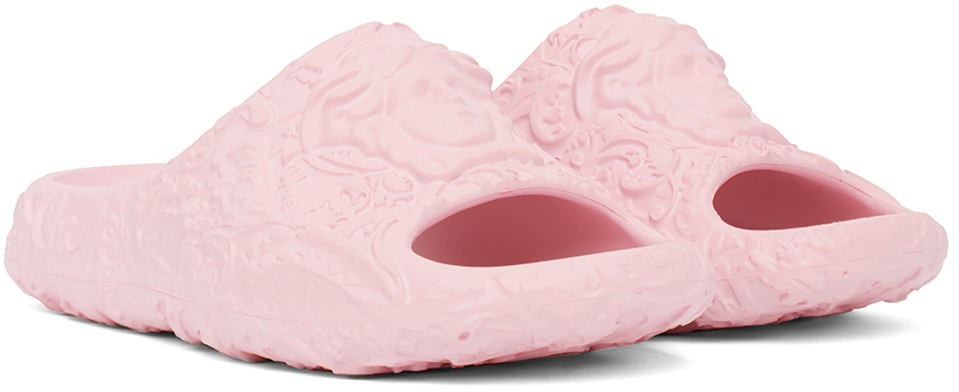 베르사체 남성 핑크 메두사 디멘션 슬라이드 샌들