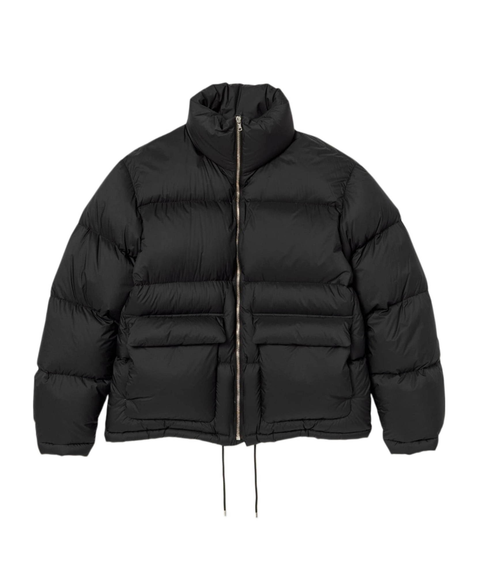 Zip-fastening padded jacket