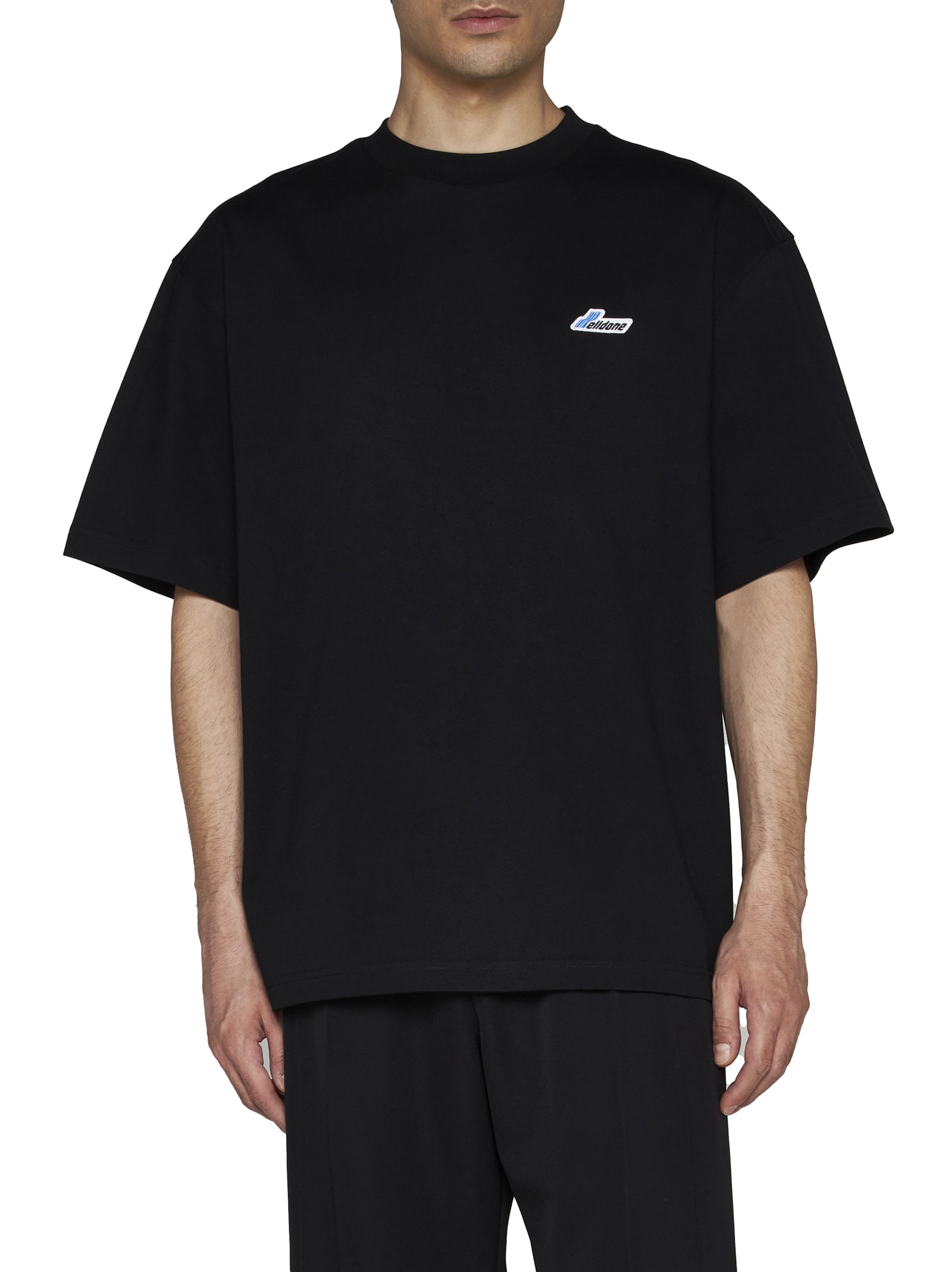 Logo-patch cotton t-shirt - Black