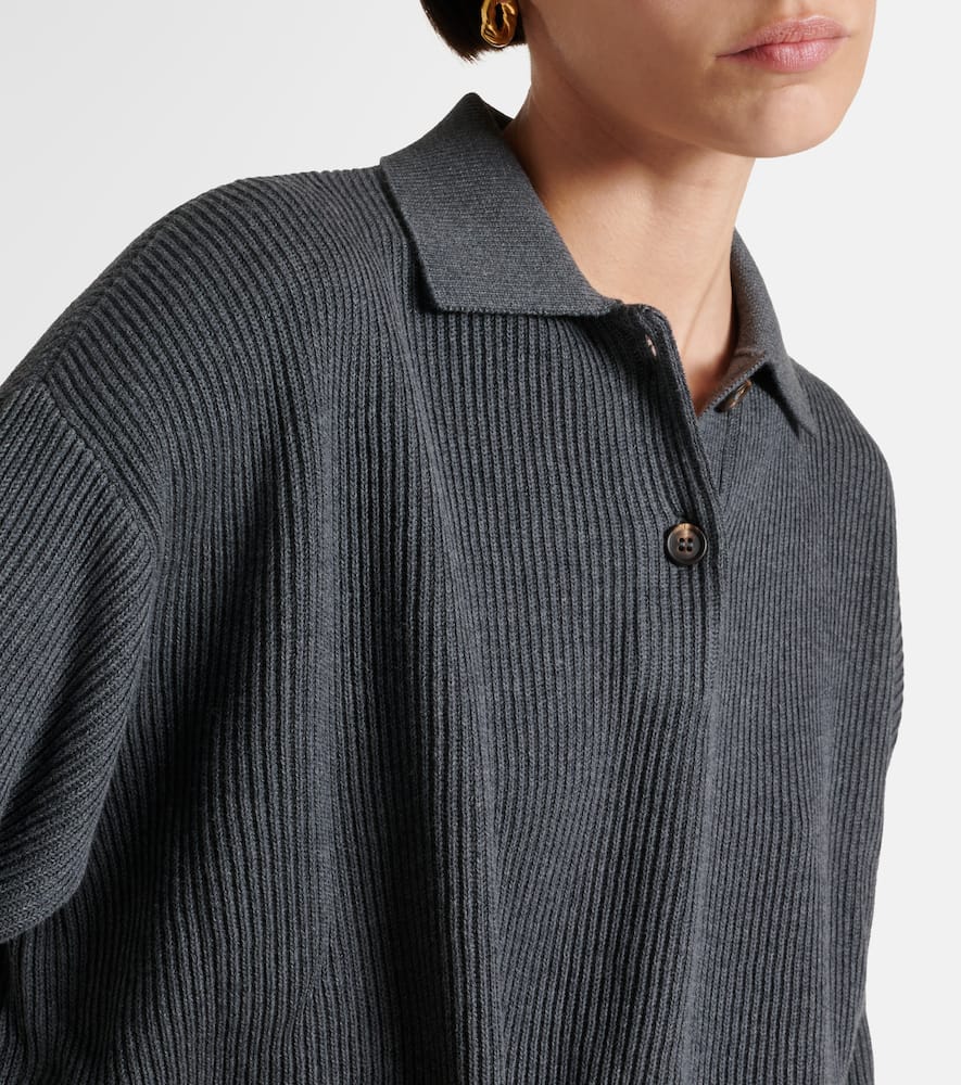 Cotton polo sweater