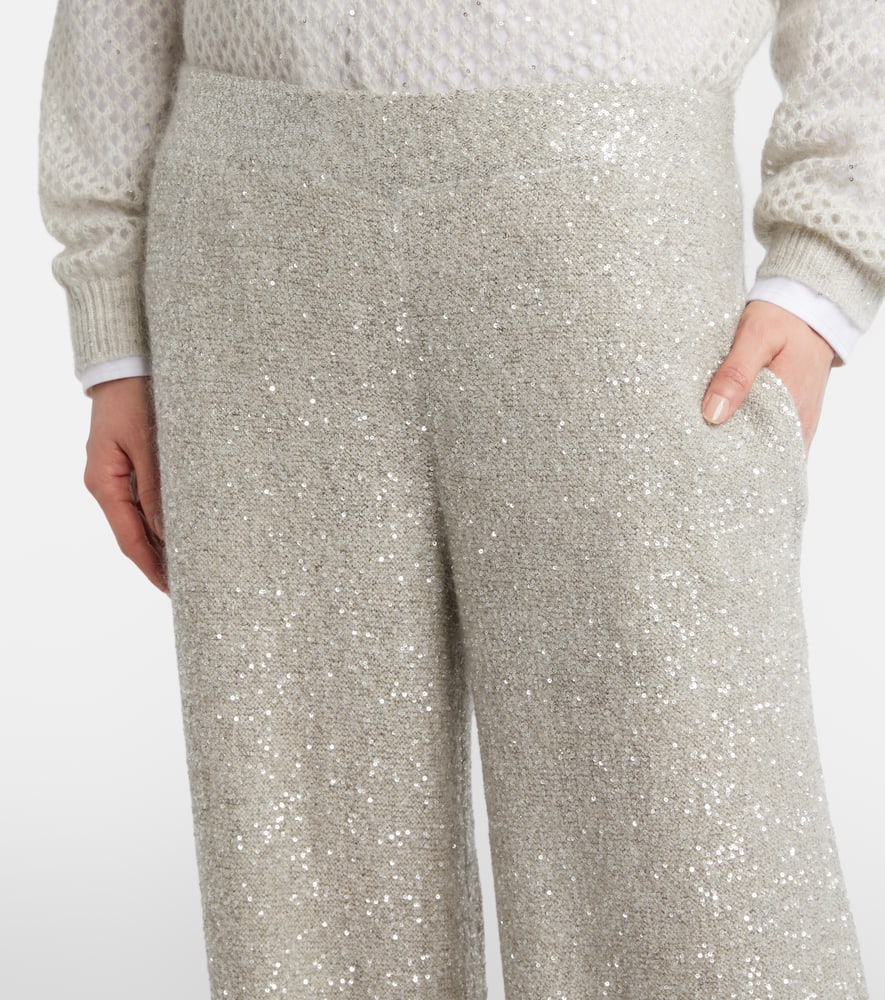 Sequined wide-leg pants