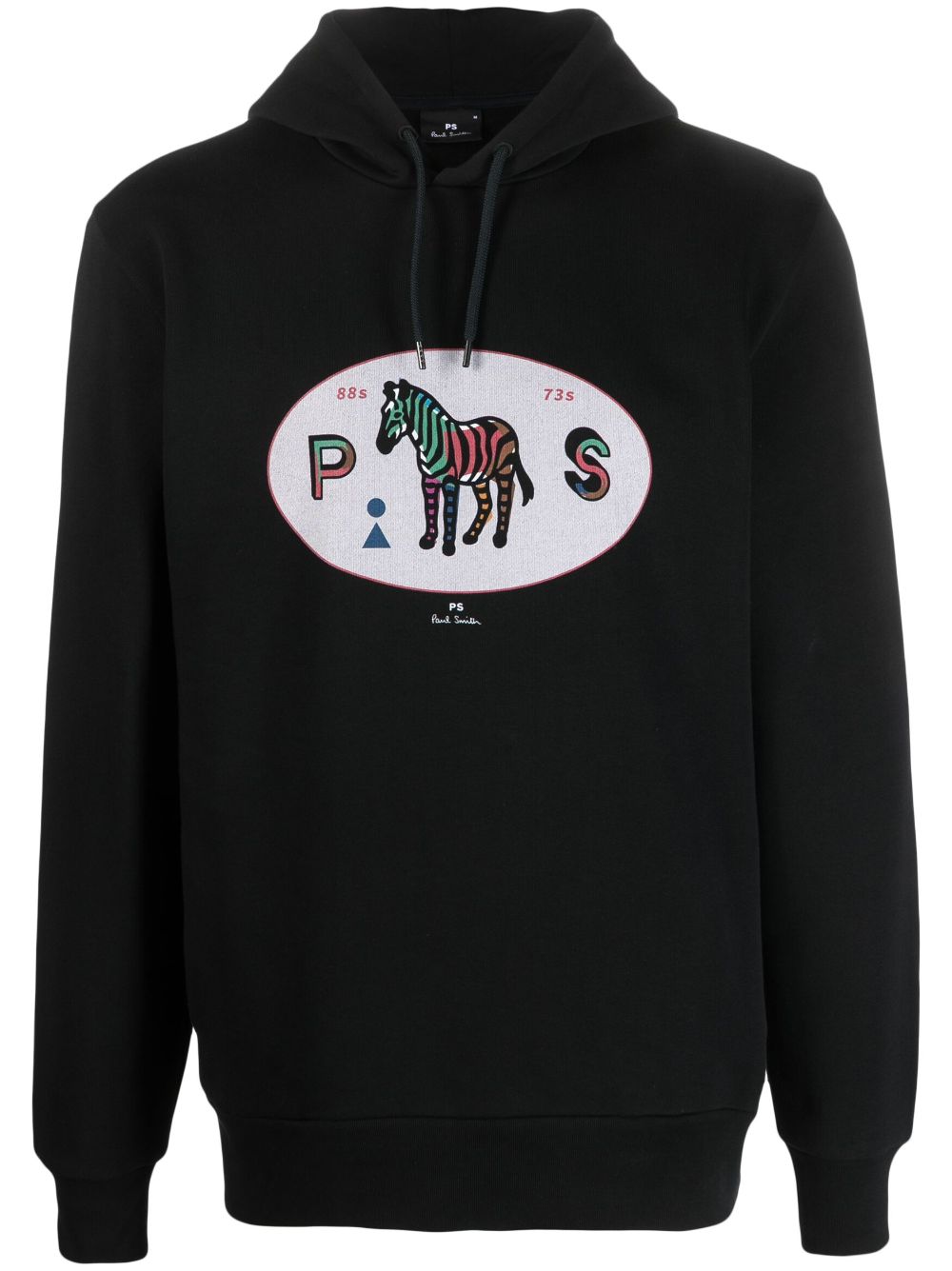 Graphic-print hoodie - Black