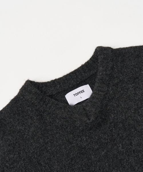 Fuzzy V-neck Knit