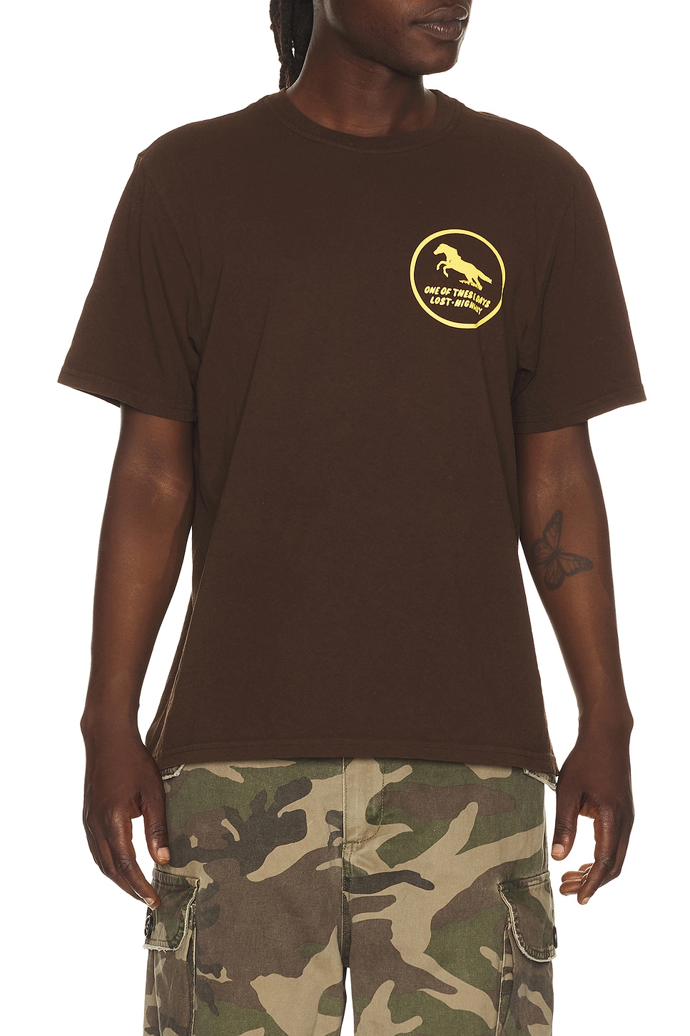 ONE OF THESE DAYS Painted Horse Tshirt in Dark Brown - Brown. M also in S, L, XL/1X, XXL/2X