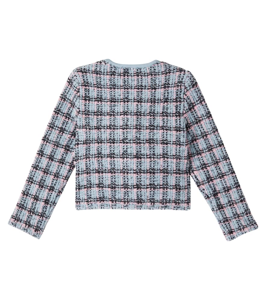 Checked cotton-blend tweed jacket
