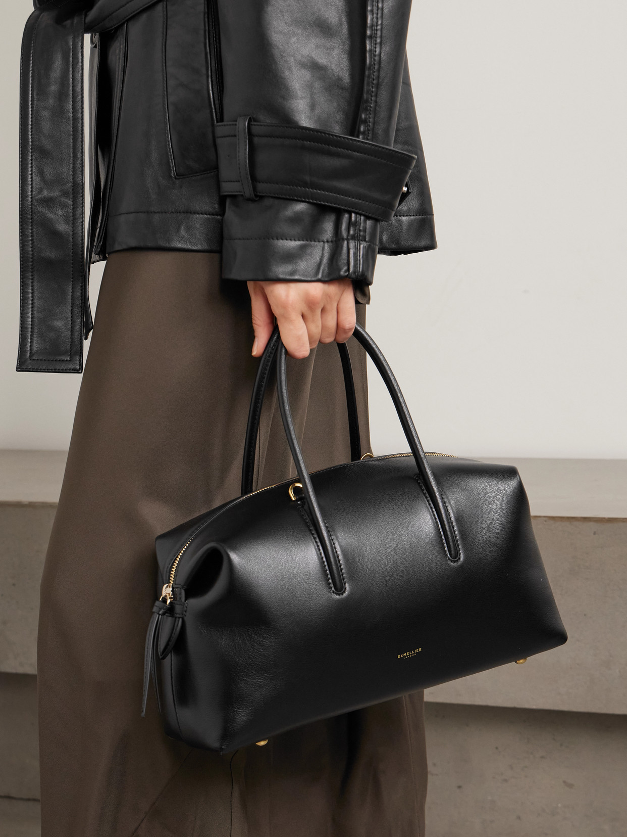 The Midi Stockholm Medium Textured-leather Tote Bag - Black