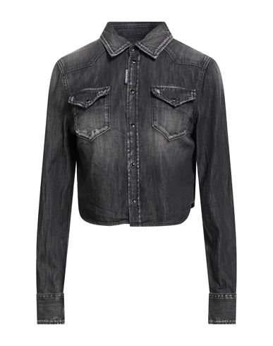 Woman Denim shirt Black Size 2 Cotton