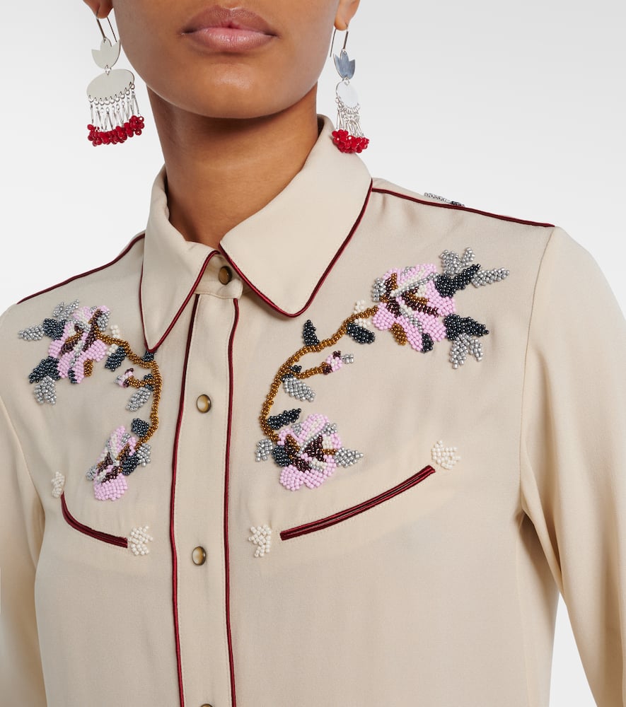 Yzea beaded cady shirt
