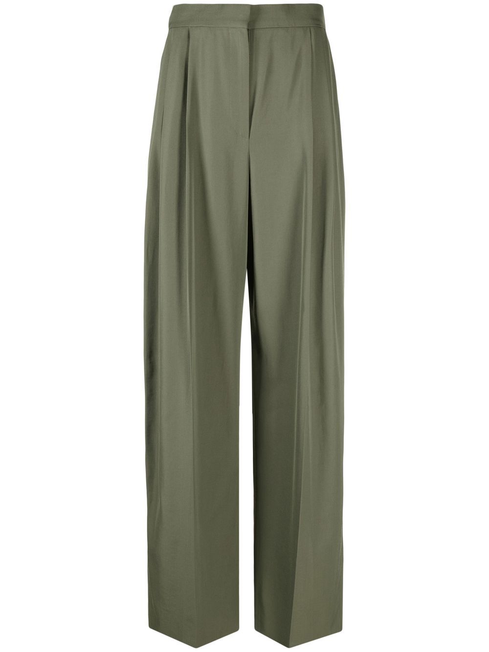 High-waisted tailored trousers - Green