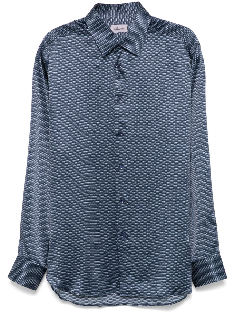 Geometric-pattern shirt - Blue