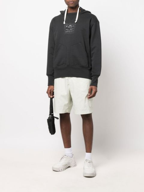 Elasticated-waist cotton bermuda shorts