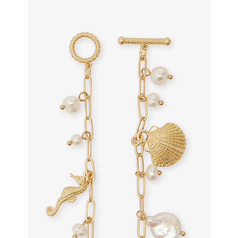Womens Pearl Prism Metal Bracelet