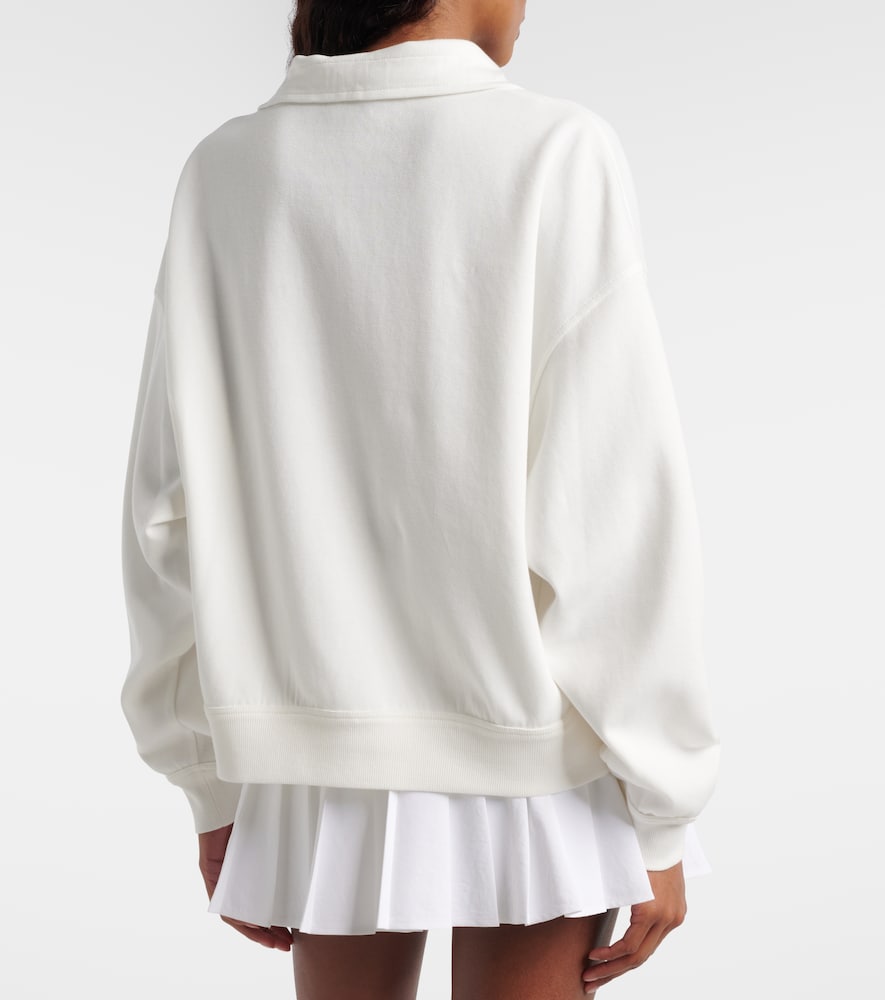 Cotton-blend zip-up sweatshirt